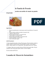 Macarrão de Panela de Pressão e Outras Receitas