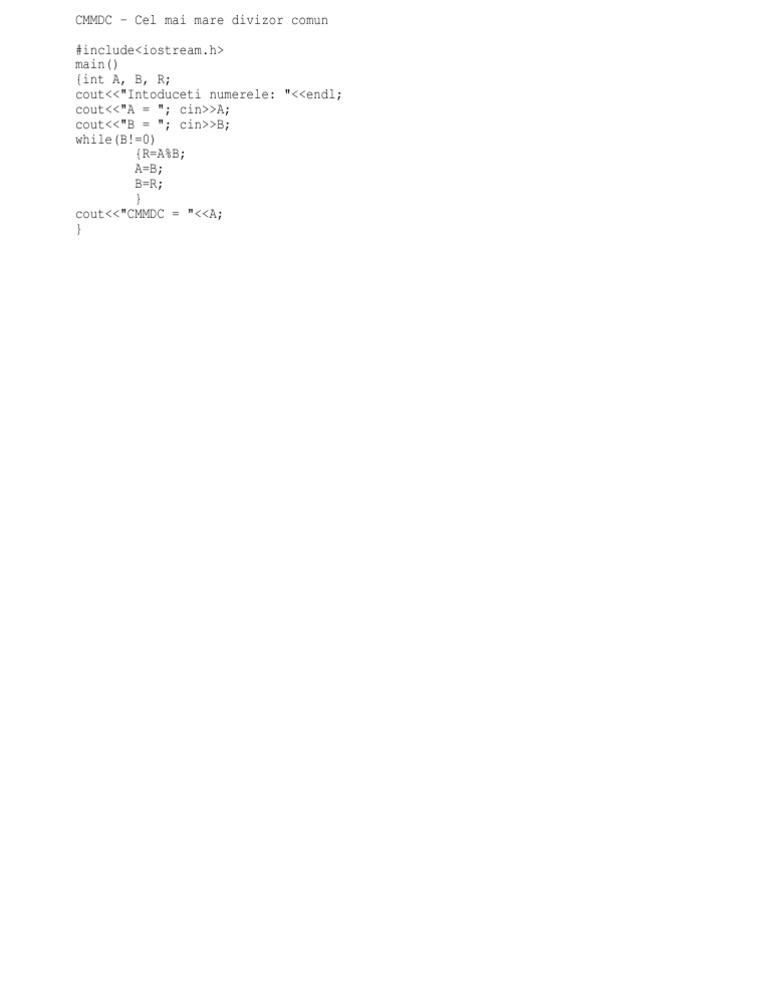 CMMDC in C++ | PDF | Finance & Money Management | Technology & Engineering