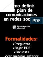 Webinar Entel 2 - Como Definir Un Plan de Comunicaciones en Redes Sociales PDF