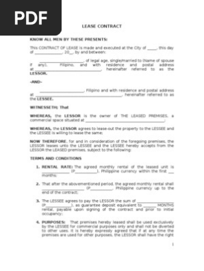 Lease Contract Sample
