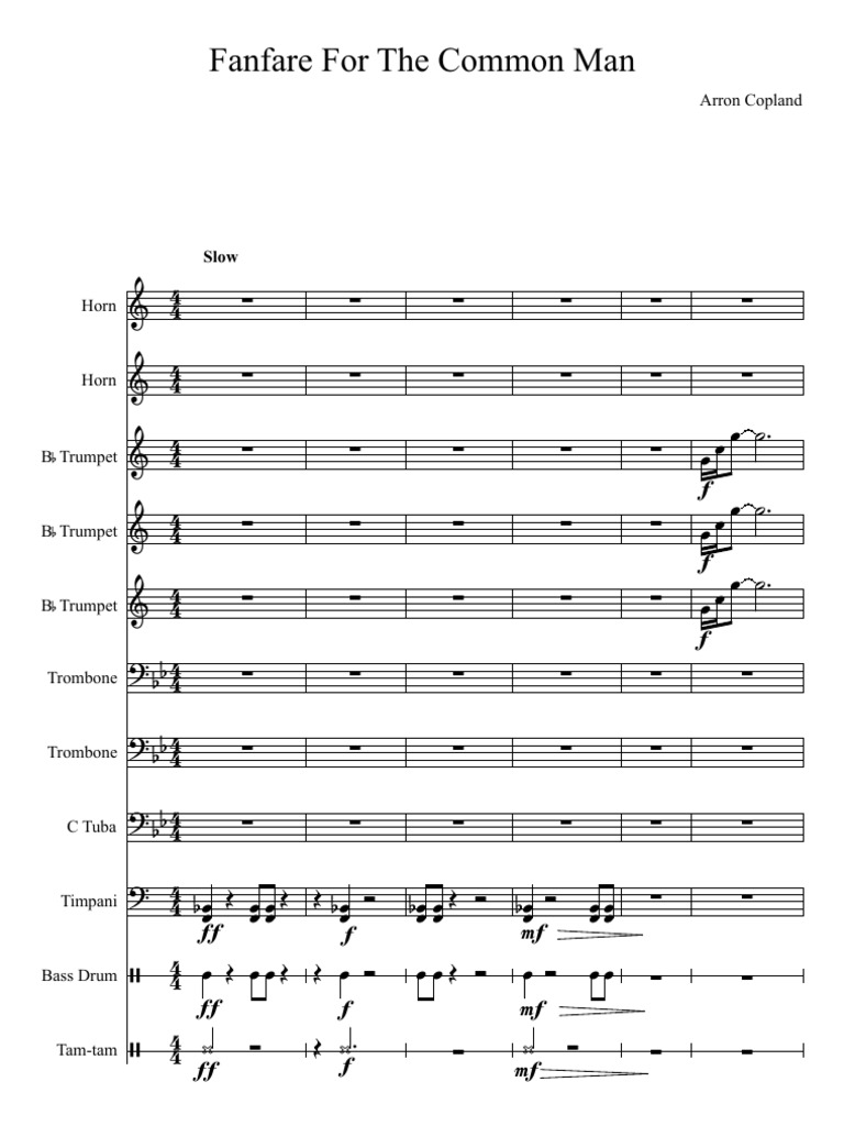 Fanfare for the Common Man Orchestras Music Production
