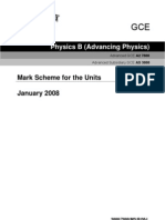 Edexcel Marking Scheme Jan 2008 Advancing Subsidary Physics B For Papers 2860, 2861, 2863/01, 2864/01, 2865