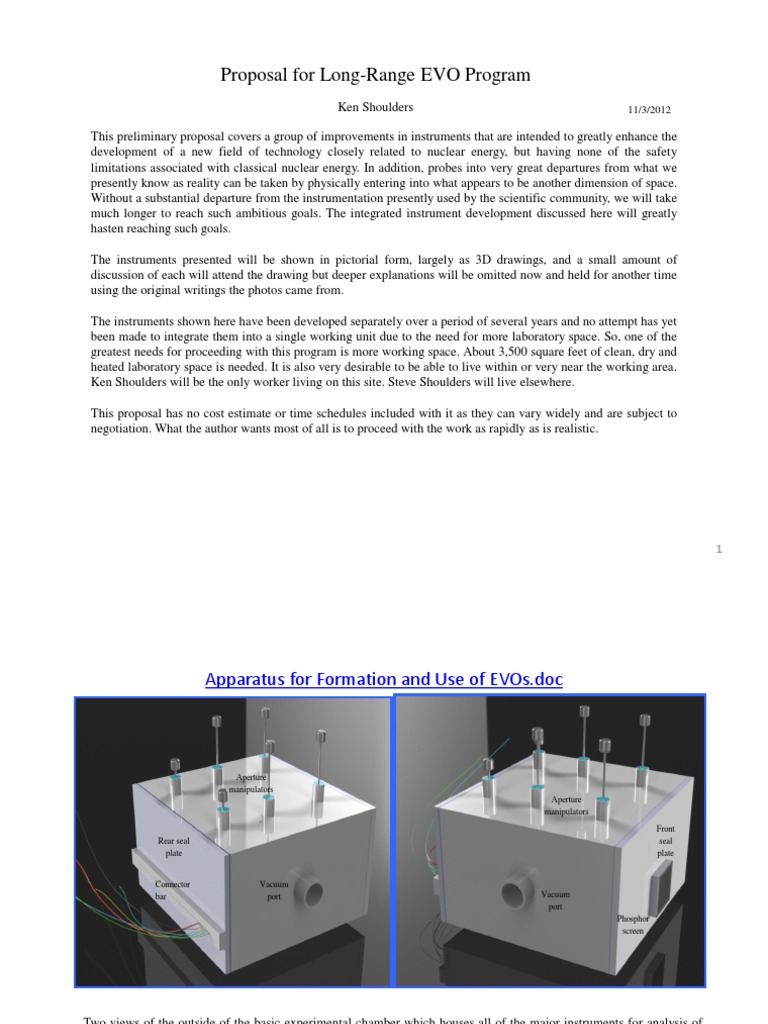 Long-Range EVO Program Proposal | PDF | Vacuum | Electrode