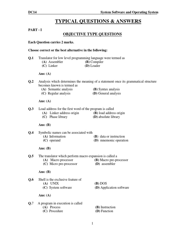 System Software and Operating System PDF | PDF