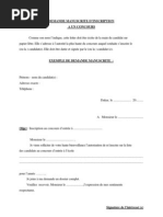 Exemple d'un demande manuscrite
