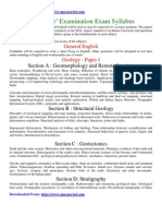 Geologists Examination Syllabus 