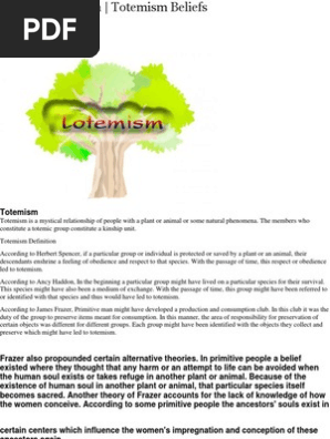 What is Totemism