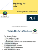 Research Methods For Degree Study: Performing Effective Internet Search