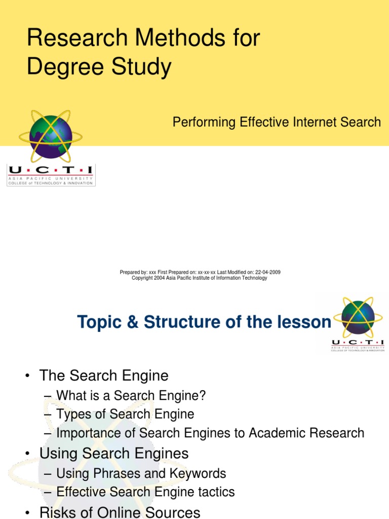Research Methods For Degree Study: Performing Effective Internet Search ...
