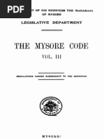 The Mysore Code: Regulations Passed Subsequent to the Rendition
