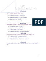 AC Example Problems Unit 1 Lecture 1 Chemical Formulas (Chp 2)