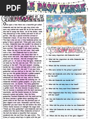 Simple Past Tense Cinderella 1 Cinderella Leisure