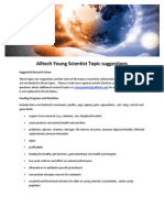 Alltech Young Scientist Topic Suggestions: Suggested Research Areas
