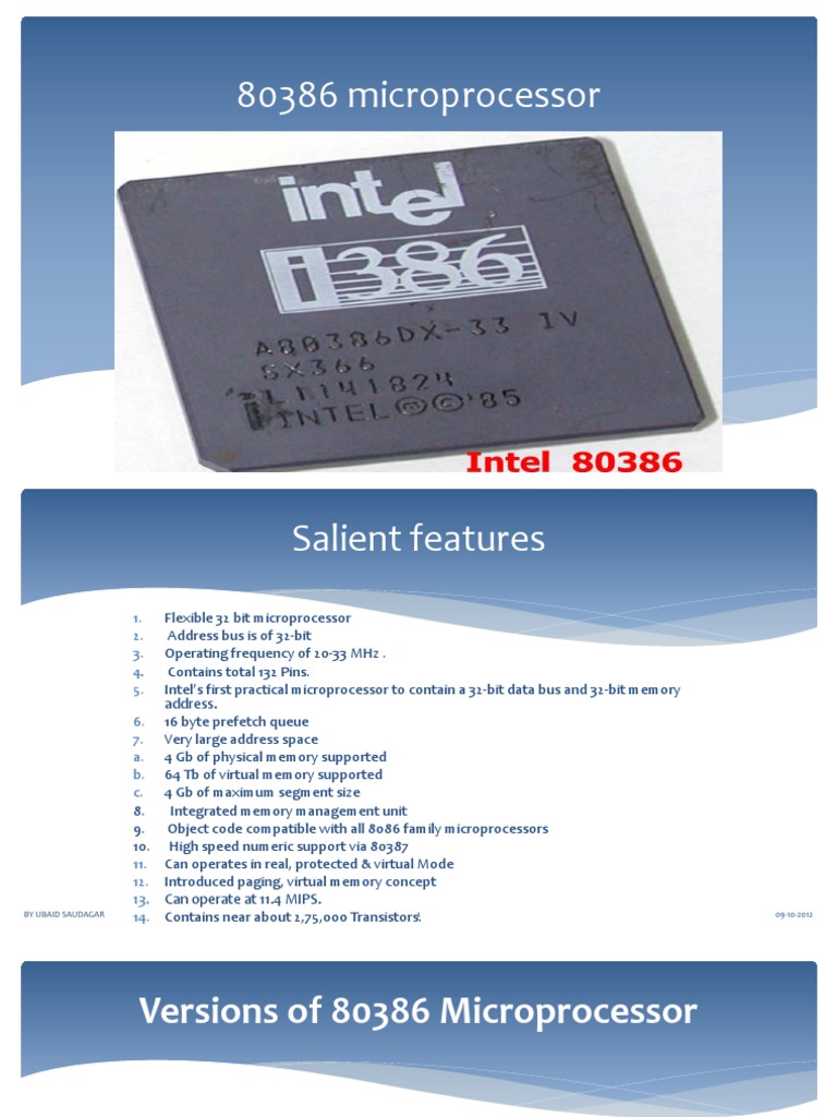 80386 Microprocessor Computer Memory Operating System Technology