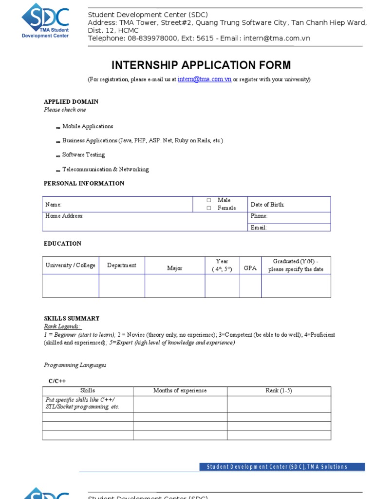 internship-application-form-skill-email