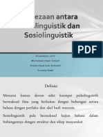 Perbezaan Antara Psikolinguistik Dan Sosiolinguistik