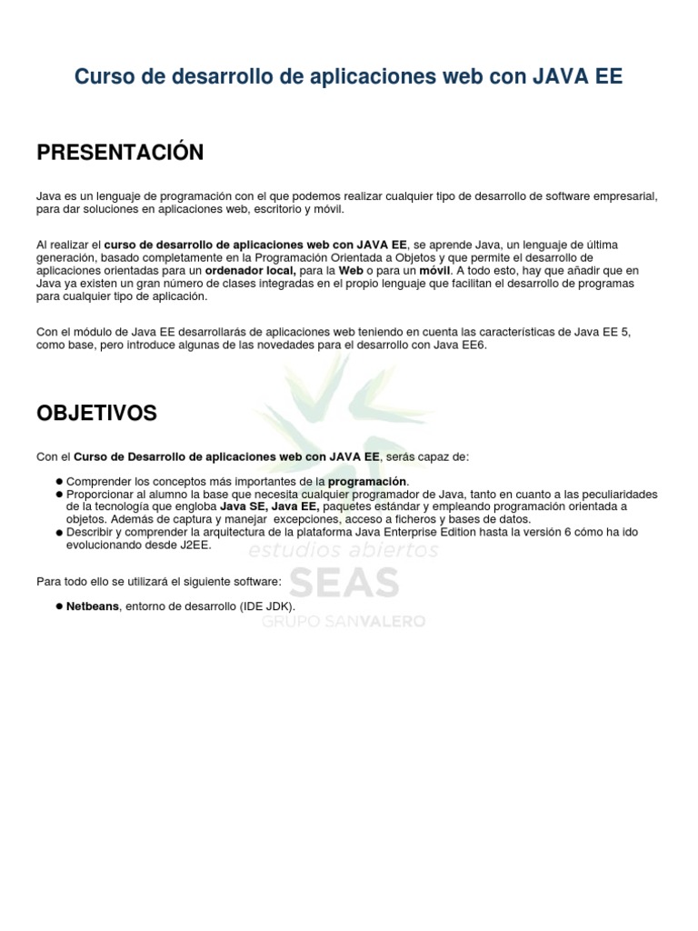 Curso de Desarrollo en Java EE 5 y 6 | PDF | Plataforma Java | Frijoles ...