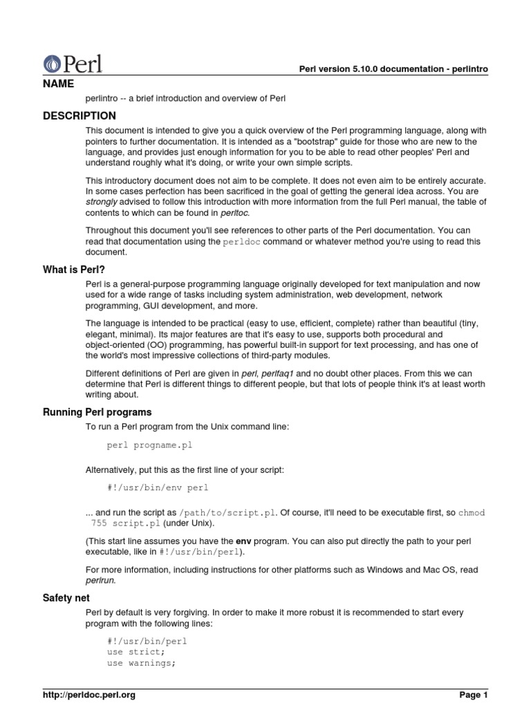 Perl Intro | PDF