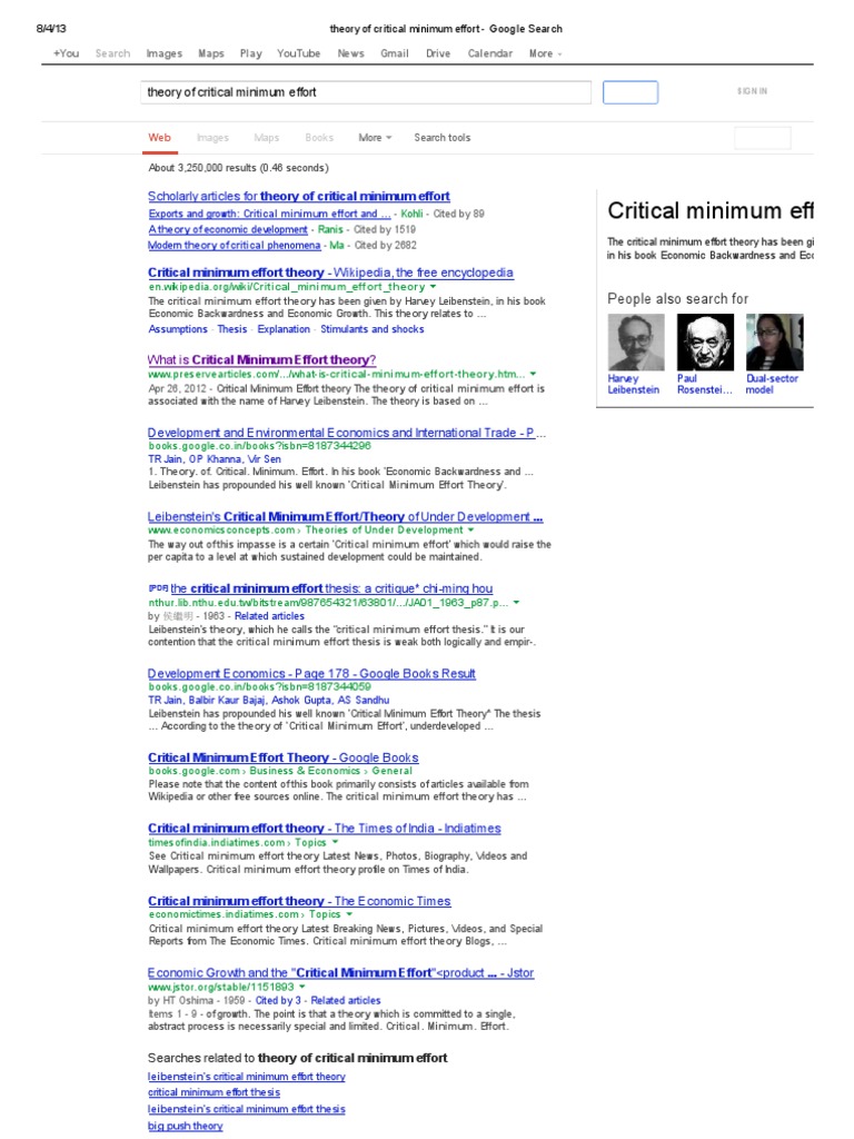 Critical minimum effort thesis of economic growth image