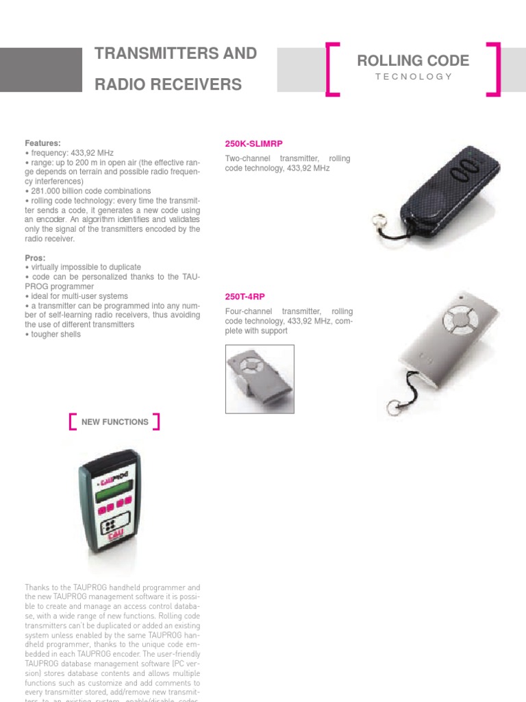 Transmitters and Radio Receivers PDF Transmitter Programmer