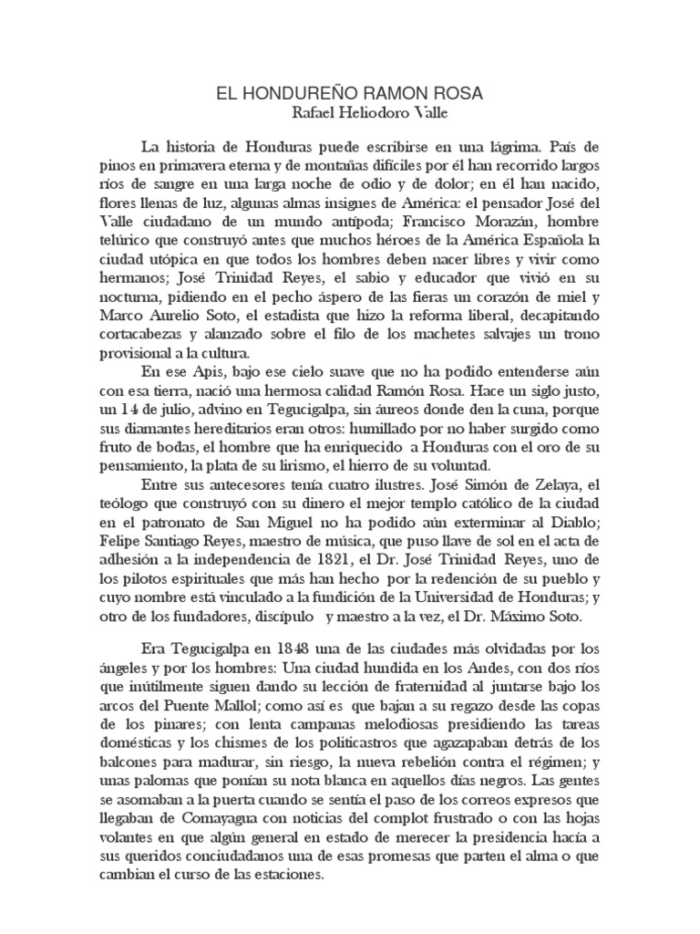 Legado de Ramón Rosa en Honduras | PDF | Américas | México