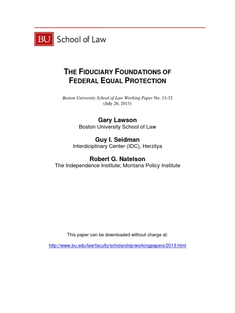 The Fiduciary Foundations of Federal Equal Protection United States