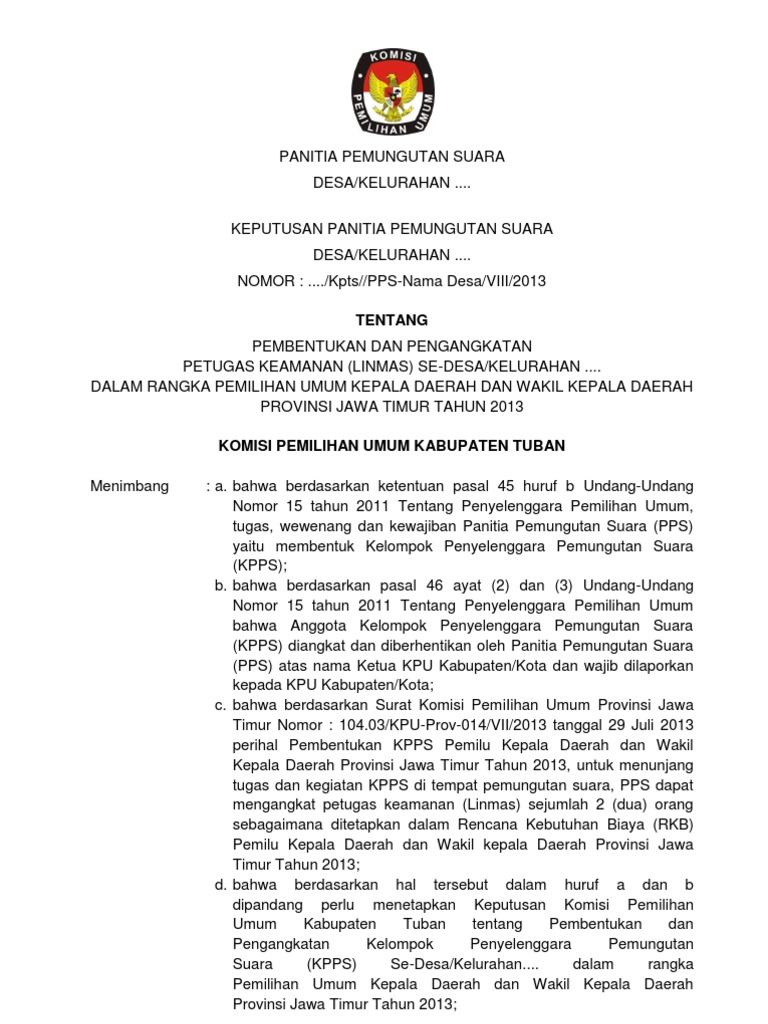 Contoh Berita Acara Pembentukan Kpps - Simak Gambar Berikut