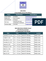 2013-2014 Buford Pto Officers and Meeting Dates