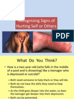 Recognizing Signs of Hurting Self or Others
