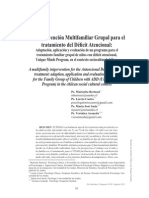 Una Intervencion Multifamiliar Grupal para El Tratamiento Del Deficit Atencional