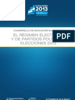 Cuadernillo de Educacion Electoral El Regimen Electoral y de Partidos Politicos 2013 Alta