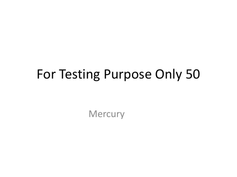 For Testing Purpose Only 50 | PDF
