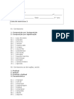 lista 2 - formação de palavras