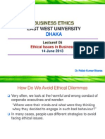 Business Ethics: East West University