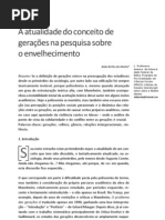 A atualidade do conceito de gerações na pesquisa sobre o envelhecimento.