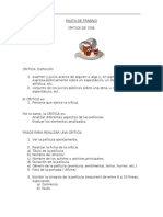 Pauta de Trabajo Critica de Cine