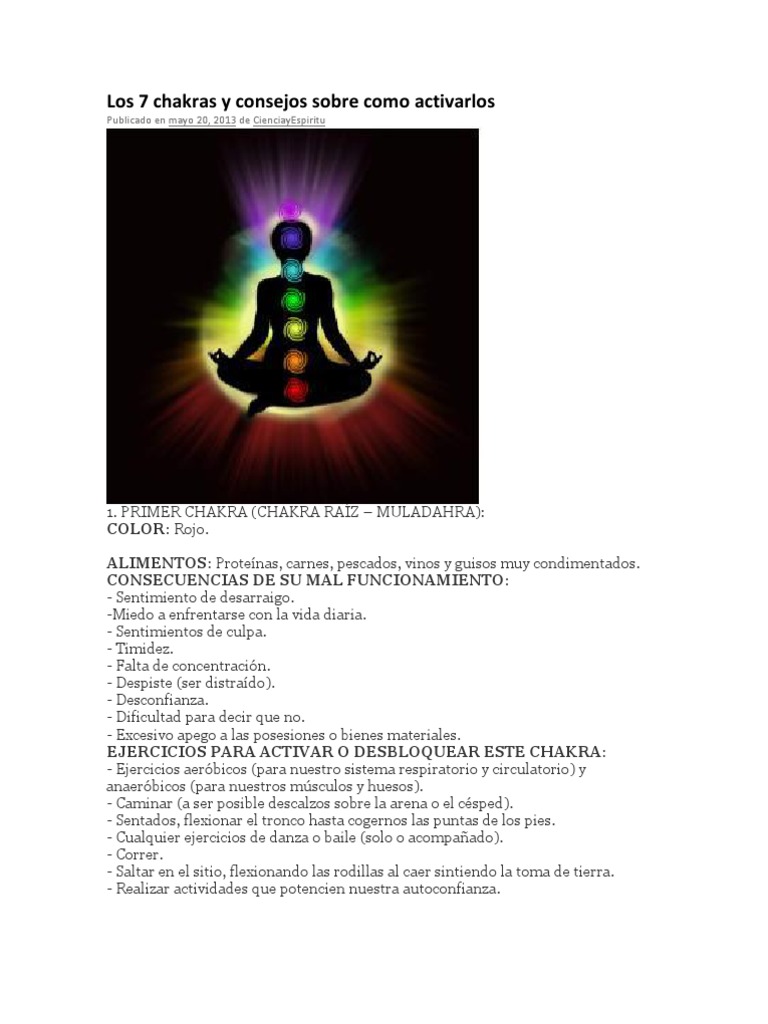 Los 7 Chakras y Consejos Sobre Como | PDF