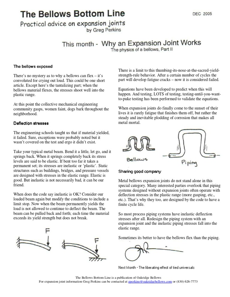 Understanding Bellows Flexibility and Stresses | PDF | Elasticity ...