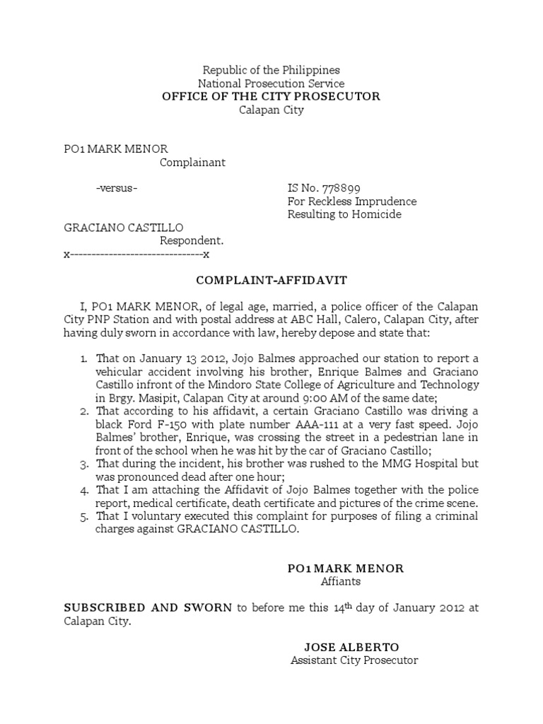 Rekless Homicide PDF Prosecutor Bail