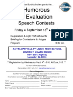 2013 Area A4GovernorRon Burdick Invites You To The Evaluation & Humorous Speech Contests