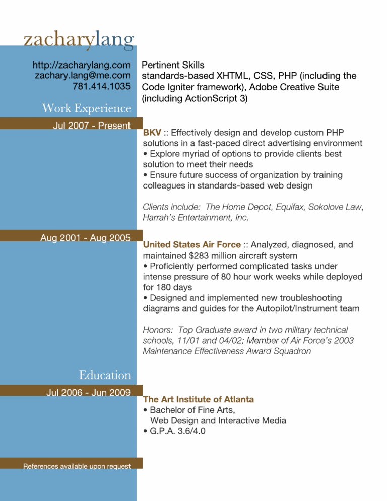 Web Developer & Designer Profile | PDF