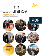 Liberal Democrat Federal Conference Agenda, Autumn 2013 (14-18 Sept)