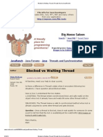 Blocked vs Waiting Thread (Threads Forum at JavaRanch)