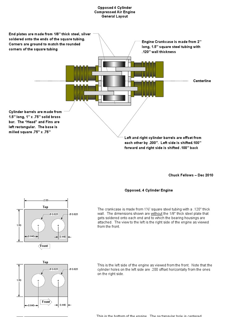 Opposed 4 Cylinder Engine Design | PDF | Drill | Gear