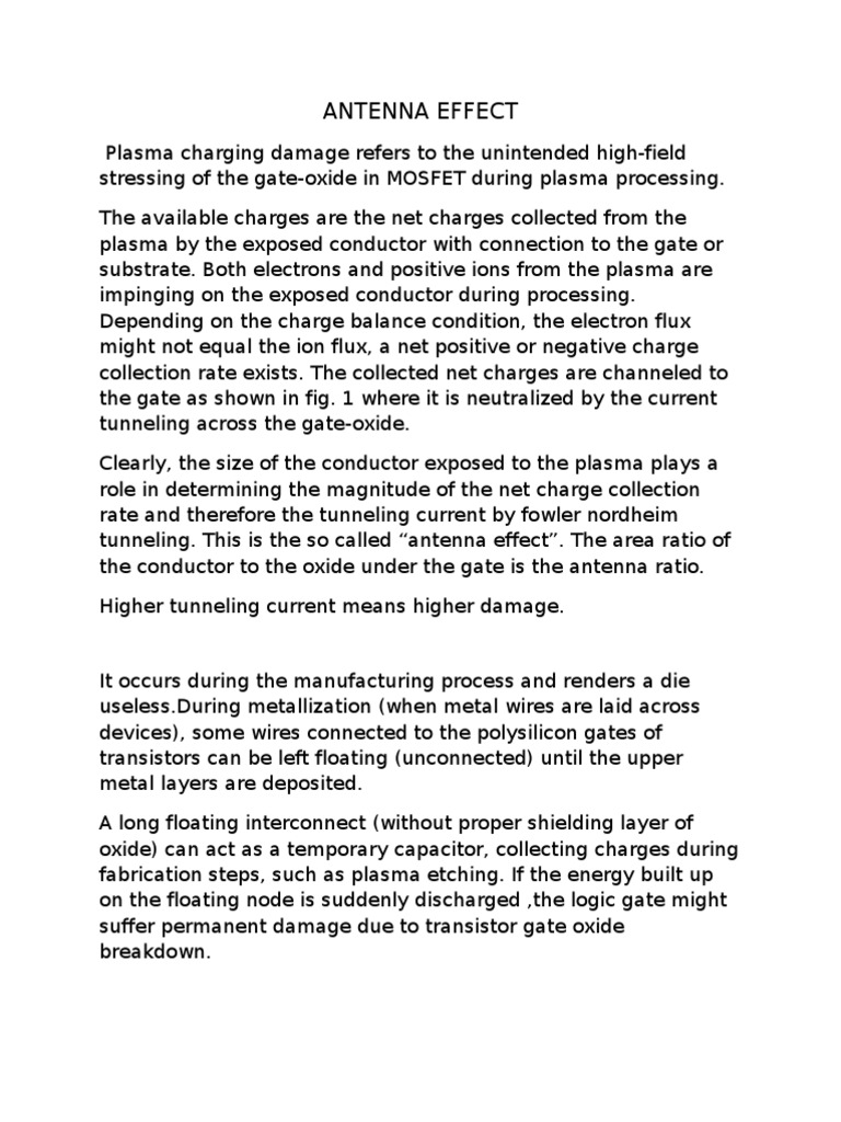 Antenna Effect PDF Ion Mosfet