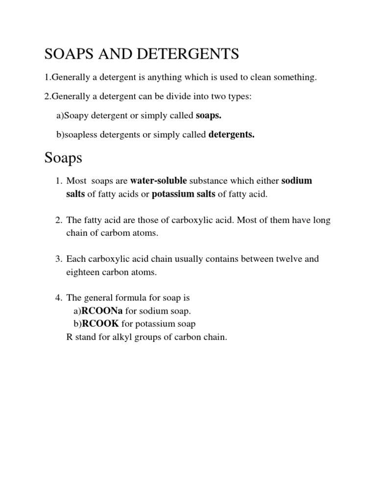 Chemistry Form 5 (Soaps) PDF Soap Sodium Hydroxide