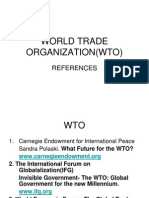 World Trade Organization (Wto) References