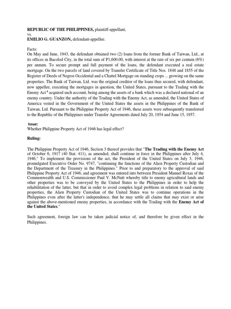 Republic V Guanzon PDF Mortgage Law Philippines