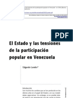 E Lander El Estado y Las Tensiones de La Participación Popular