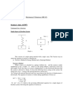 Mechanical Vibrations Natural Frequency